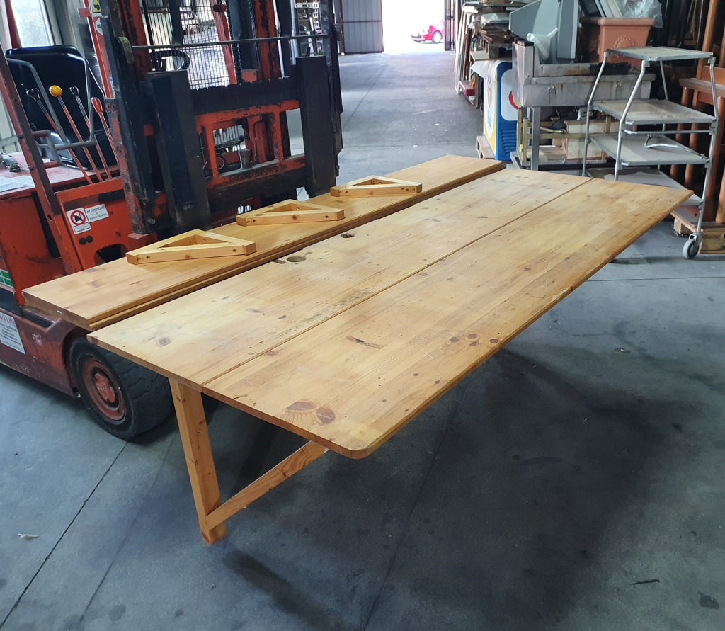 Piano banco lavoro da muro con mensole