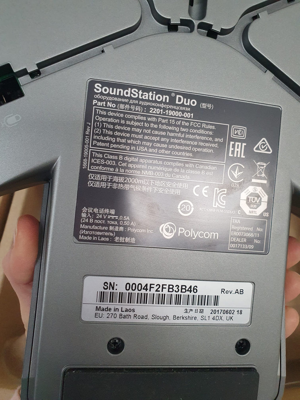 Soundstation Duo Polycom telefono da conferenza plastica appiccicosa