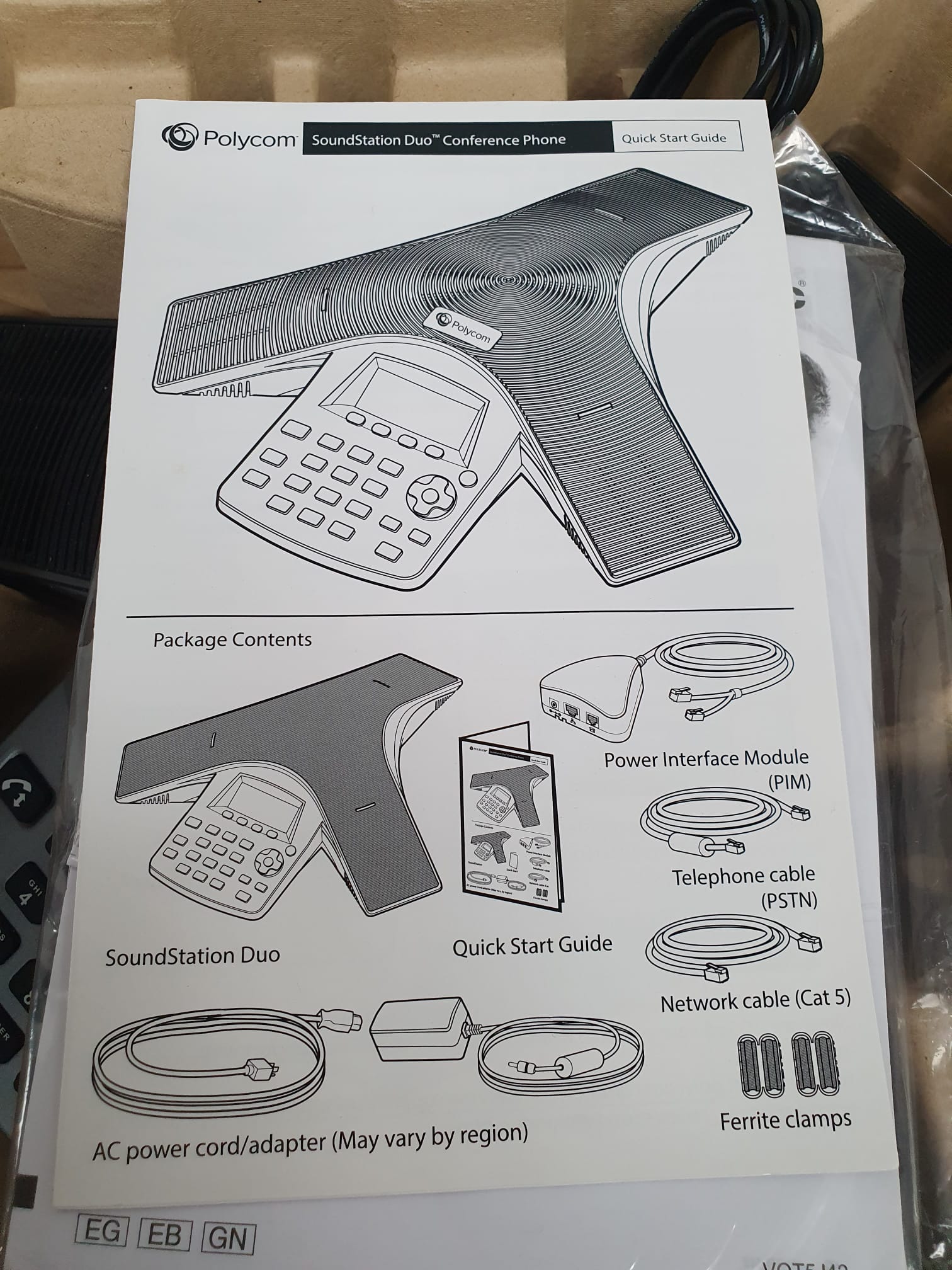 Soundstation Duo Polycom telefono da conferenza plastica appiccicosa