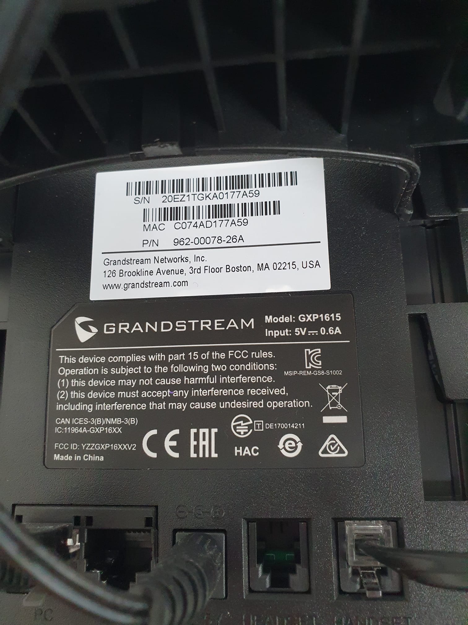 Telefono Grandstream GXP1615