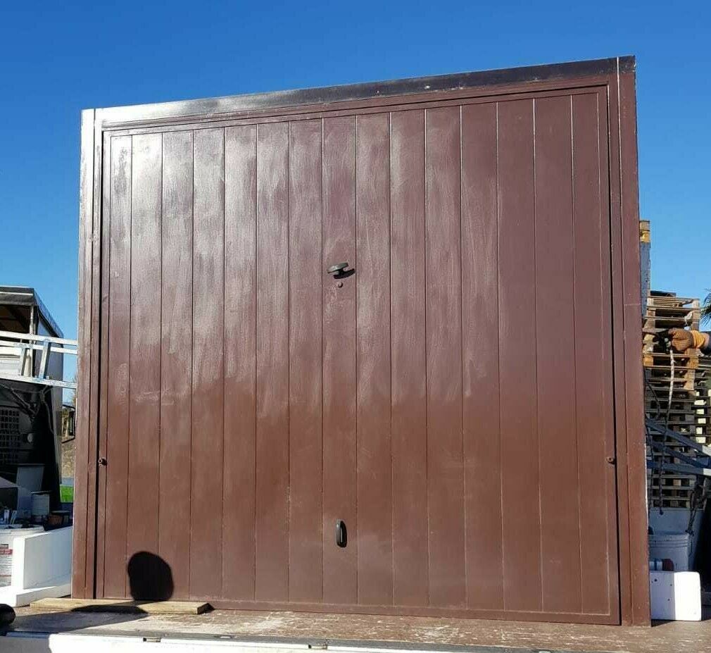 Basculante portone garage lamiera marrone