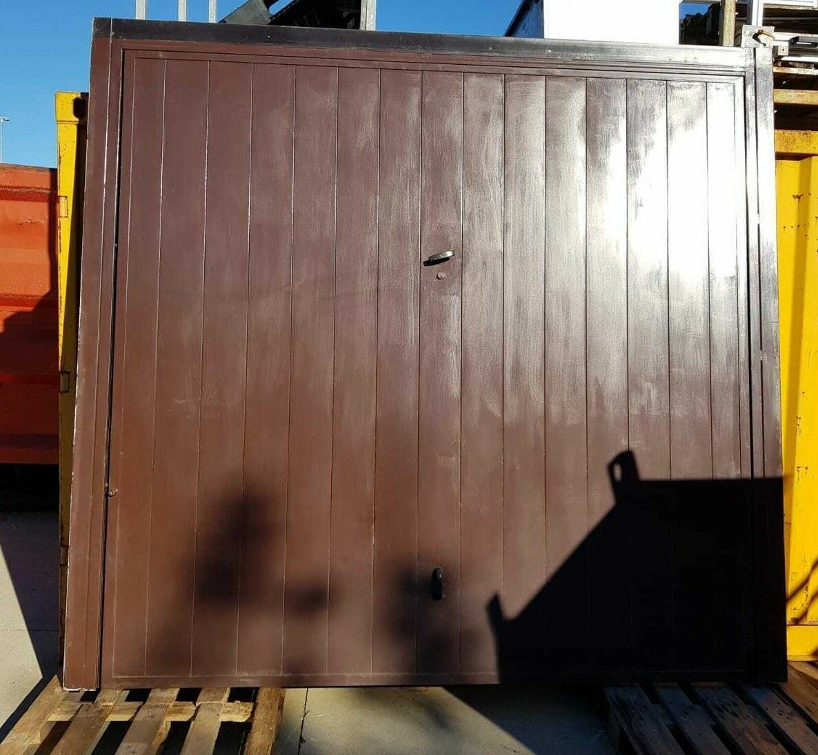 Basculante portone garage lamiera marrone