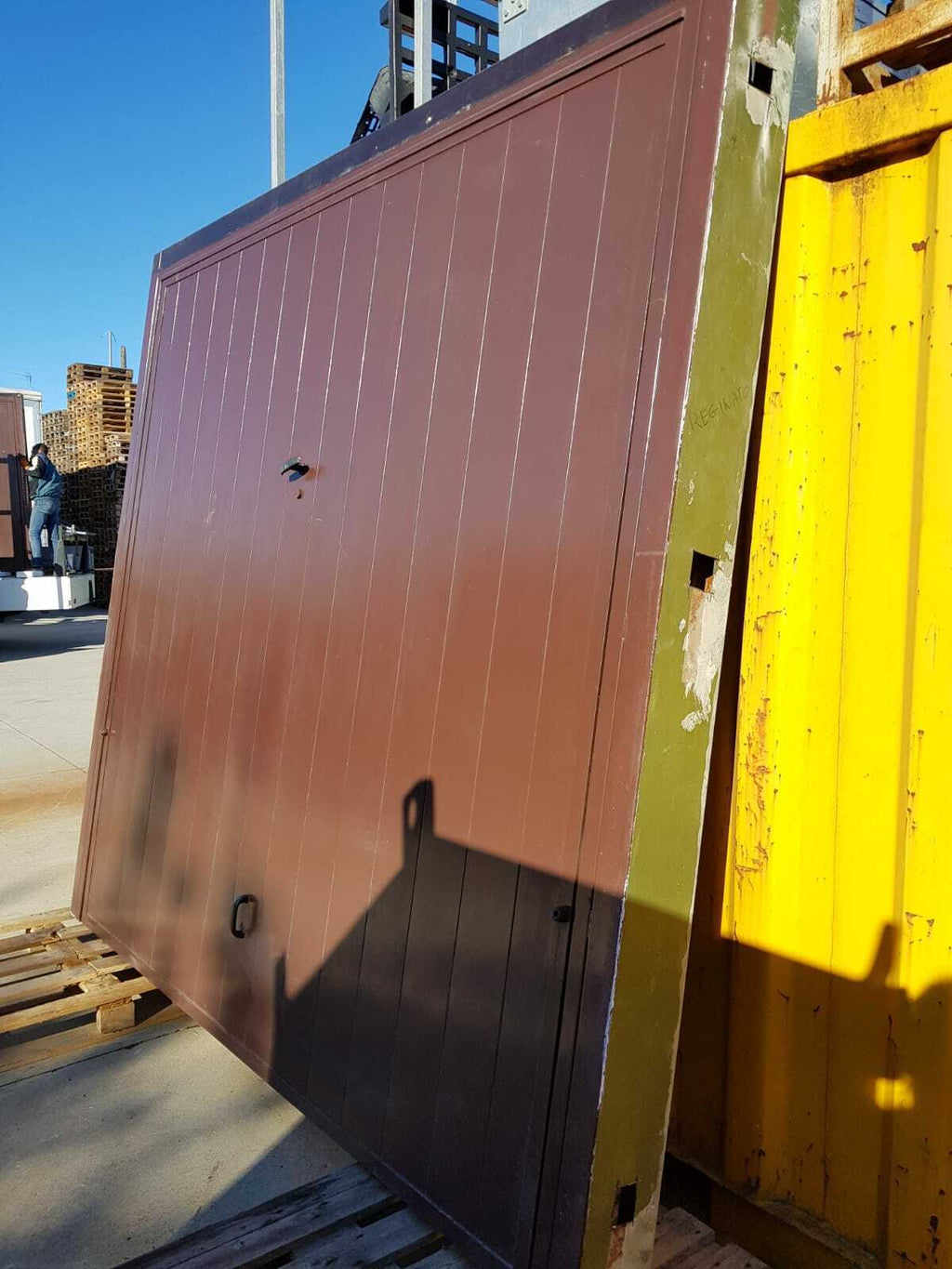 Basculante portone garage lamiera marrone