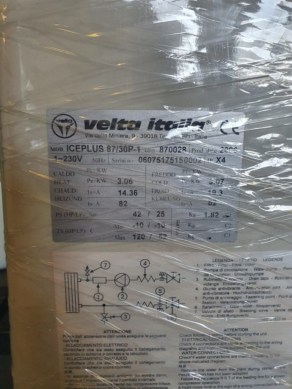 Climatizzatore sotto - più grande Velta Italia ICEPLUS 87/30P-1